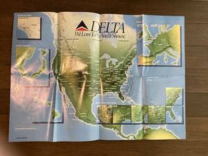 Delta System Route Map Summer 1988 Editionデルタ航空ルートマップ1988夏