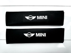 新品　2個1セット　ミニ　シートベルトカバー　クッション 　シートベルトパッド　MINI　レザー