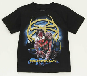 MARVEL (マーベル) スパイダーマン AMAZING SPIDEA-MAN 2　Tシャツ ブラック　110cm(4歳用)