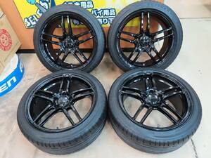 ☆ブリヂストン プロドライブ GC-05K 18インチ 鍛造 アルミ 8.5J +50 5穴 PCD114.3 黒 ポテンザ S001 225/45R18 4本 中古 PRODRIVE POTENZA