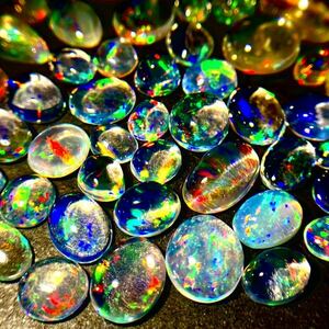 遊色効果抜群!!☆天然ウォーターオパールおまとめ50ct☆A 約10g ルース 裸石 宝石 ジュエリー jewelry water opal 遊色 虹