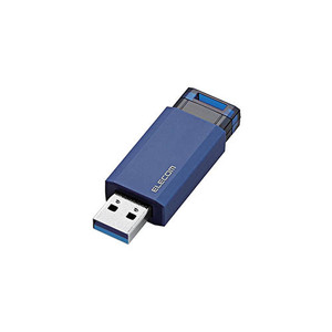 エレコム USBメモリー/USB3.1(Gen1)対応/ノック式/オートリターン機能付/16GB/ブルー MF-PKU3016GBU