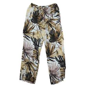 エリオポール heliopole DEVEAUX BOTANICAL PRINT PANTs シースルー ギャザー ウエストゴム ボトムス マルチカラー 36 レディース