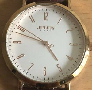 275-0221 JULIUS メンズ　レディース　腕時計　革ベルト　クオーツ　JA-1017 電池切れ　動作未確認