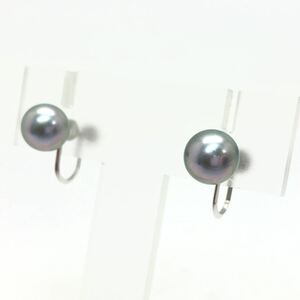 「K14WG アコヤ本真珠イヤリング」m 約2.3g pearl パール 約8mm earring イヤリング earring pierce jewelry ジュエリー DD0