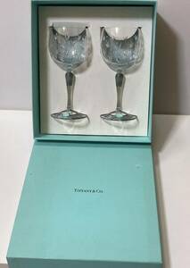 T.100・未使用品☆Tiffany&Co. ティファニー フローレットワイングラス ＊2客セット 