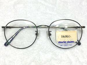 デッドストック 日本製 marie claire PARIS 眼鏡 MC-1812 メタル グレー 未使用 マリクレール フレーム