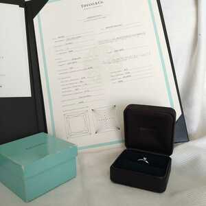 TIFFANY&Co. ティファニー★ダイヤモンドリング　鑑定書付 13号／スクエアカット　0.22ct Pt950 エクセレント VVS2／ダイヤリング