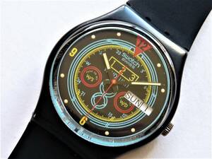 極短期使用品 電池交換済稼働中 スウォッチ レギュラーモデル Swatch 1987年 NAVIGATOR GB707 ベルト取替済