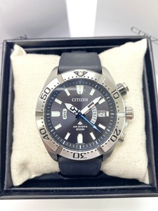 【★即決★】美品 CITIZEN シチズン プロマスター PROMASTER MARINE ダイバーズウォッチ エコドライブ 電波時計 PMD56-3083 黒文字盤 SS