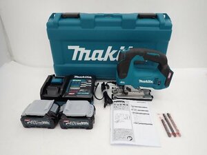 【開封・未使用品】makita マキタ 40V 充電式ジグソー JV002GRDX バッテリー2個/充電器/ケース/説明書付 ∽ 6DC53-2