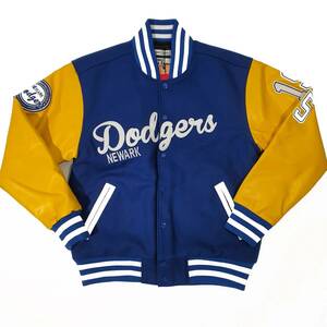 XL 二グロリーグ Negro League ニューアーク Newark ドジャース Dodgers バーシティ Varsity スタジャン スタジアムジャンパー 青 黄色 