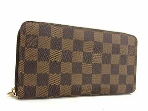 1円 ■美品■ LOUIS VUITTON ルイヴィトン N60015 ダミエ ジッピーウォレット ラウンドファスナー 長財布 ウォレット ブラウン系 AY1623