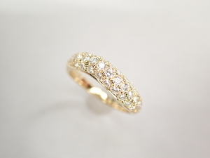 美品 ミキモト K18 ダイヤ計0.34ct デザイン リング 指輪