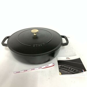 STAUB ストウブ 両手鍋 フランス製 FRANCE フライパン キッチン 調理器具 28 11 取扱説明書 蓋