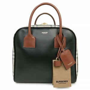 （新品・未使用品）バーバリー BURBERRY ヴィンテージチェック キューブバッグ 2WAY ショルダー ハンドバッグ レザー ブラック 黒 8019358