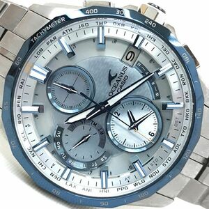 美品 CASIO カシオ OCEANUS オシアナス マンタ 腕時計 OCW-S3000P-2A 電波ソーラー タフソーラー チタン マルチバンド6 ブルー 動作OK