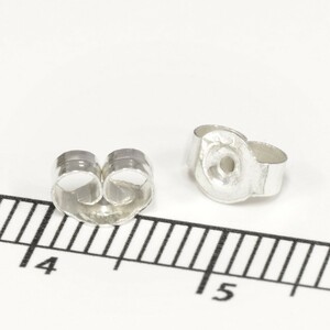 【2個売り】 ピアスキャッチ シルバー925 ピアスのキャッチ 縦4.0mm 横6.0 mm ピアスロック｜銀 Silver アクセサリー レディース メンズ