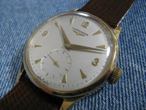 1959年製 LONGINES ロンジン 9K金無垢 Cal.12.68Z ブリティッシュウォッチ アンティーク手巻腕時計 稼働極美品 注油済み 