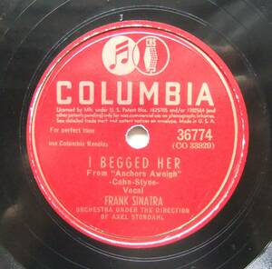 ◆ FRANK SINATRA / I Begged Her / What Makes The Sunset? ◆ Columbia 36774 (78rpm SP) ◆