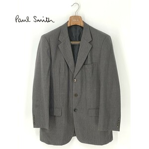 A7756/春夏 背抜き Paul Smith ポールスミス ウール テーラード シングル3Bジャケット 180 XL 灰色/日本製 メンズ スーツ用 ビジネス
