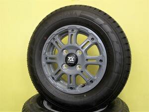 S3638 新品 4本 クロスブラッド X BLOOD XB01 12 x 4B +43 グレー 中古 145/80R12 LT ヨコハマ ハイゼット キャリィ N-VAN 軽トラ 軽バン K