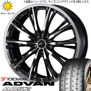 新品 キューブ マーチ フィット 195/45R16 ヨコハマ アドバン A052 レオニス RT 16インチ 6.0J +50 4/100 サマータイヤ ホイール 4本SET