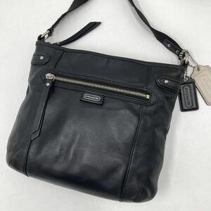 1円〜【入手困難品】コーチ COACH ショルダーバッグ ボディバッグ メッセンジャー 斜め掛け レザー 本革 メンズ ビジネス ブラック 黒