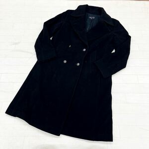 1303◎ agnes b. アニエスベー トップス ロング P コート カシミヤ 混合 長袖 カジュアル ブラック レディース40