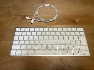 【ジャンク】有線接続のみ使用可 Apple Magic Keyboard A1644 Mac ケーブル付き アップル キーボード 純正 JIS配列 日本語