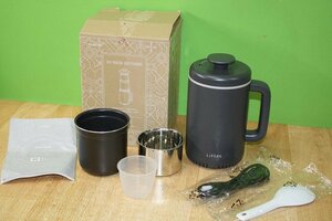 1円スタート 未使用 LiFERE 小型IH炊飯器 ブラック 1合炊き HAC-RCIH01BK 23年製 保温可能 低糖質炊飯 小型 コンパクト ケトル型 卓上 厚釜