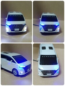 ダミースキャナー 新型 アルファード 40系 白 パール TOYOTA LED 12V 4灯点滅　盗難防止 ミニカー セキュリティ 即決