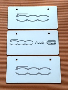 【FIAT】フィアット500　展示用ナンバープレート　3枚組