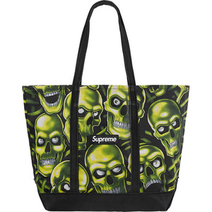 新品 18SS Supreme Skull Pile Denim Tote スカル パイル デニム トート バッグ Liquid Blue