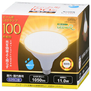 LED電球 ビームランプ形 E26 100形相当 防雨タイプ 電球色_LDR11L-W/P100 06-3415 オーム電機