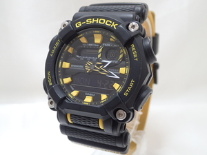 4221[T]CASIOカシオ/G-SHOCK/GA-900A/メンズ腕時計/イエロー×ブラック/アナデジ