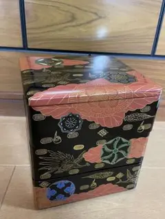 【希少】会津漆器　三段重　錦絵　白木屋漆器店