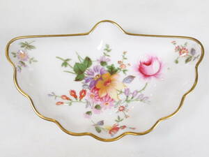 中古品★英国 ロイヤルクラウンダービー Derby Posies ポジー 金彩 花柄 トレイ