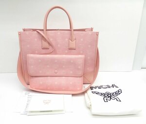 美品 MCM マキシ ヴィセトス カラーBLOSSOM トートバッグ ラージ BAG 鞄 保存袋・購入明細付き △WB822