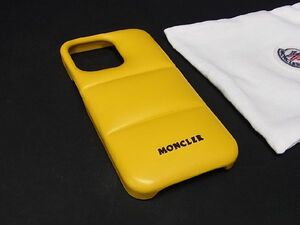 ■極美品■ MONCLER モンクレール レザー iPhone 13 対応 アイフォンケース スマホケース レディース メンズ イエロー系 BE5336