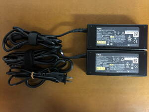 ☆NEC　純正 ACアダプター　（ADP89）　（PC-VP-WP120）　（PA-1121-08）　2個セット　19V-6.32A　外径約5.5mm 内径約2.5mm　通電確認済②