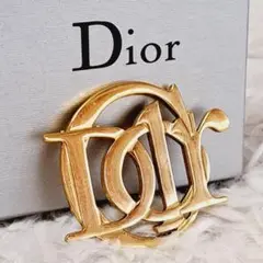 Dior 美品✨美品 エンブレム ブローチ ビッグロゴ ヴィンテージ ゴールド