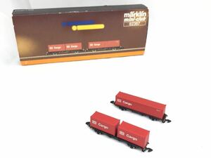 53 Zゲージ marklin mini-club DB Cargo 鉄道模型 コンテナ 2両 現状品 
