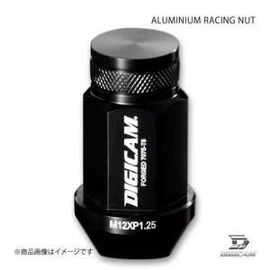 DIGICAM アルミレーシングナット 袋タイプ P1.25 19HEX 45mm ブラック 20本入 インプレッサWRX STI GDA/GDB H12/10-H16/5 AN6F4512BK-DC