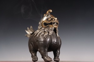 中国古美術 明時代 古銅獅子香炉 銅製 香炉 唐物 香道具 茶道具 置物 中国美術 獅子香炉 古銅 獅子 中国古玩 古物保