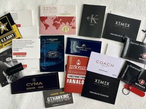 ブランド時計 付属品 取り扱い説明書/保証書 まとめて13点 OMEGA/LONGINES/NIXON/CYMA/WENGER/XEMEX/ Maurice Lacroix他 自宅コレクション