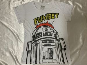 【送料無料 値下げ交渉歓迎】スターウォーズ R2D2 半袖Tシャツ L パロディ ホワイト 古着 STARWARS 漫画 白 映画 SF アメリカ USA ロボット