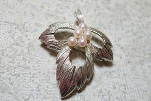 672 ミキモト/MIKIMOTO 本真珠 パール シルバー ブローチ ヴィンテージ アクセサリー SILVER刻印 冠婚葬祭 ブランド アコヤ真珠 装飾品