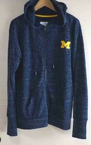 日本男性S-M/海外女性M■古着■薄紺 Colosseumミシガン大学Michigan FULLZIP フルジップパーカー ■アメリカ アメフト　バスケットボール