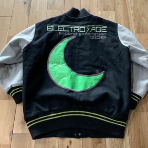 00s初頭 GDC ELECTRO AGE グランドキャニオン ウール スタジャン size L ブラック×オフホワイト 日本製 90s 妻夫木聡着用